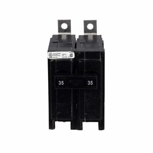 Cutler Hammer 35A 120/240V 2-Pole Thermal Magnetic Circuit Breaker Bolt-On 22kAIC QBHW Series