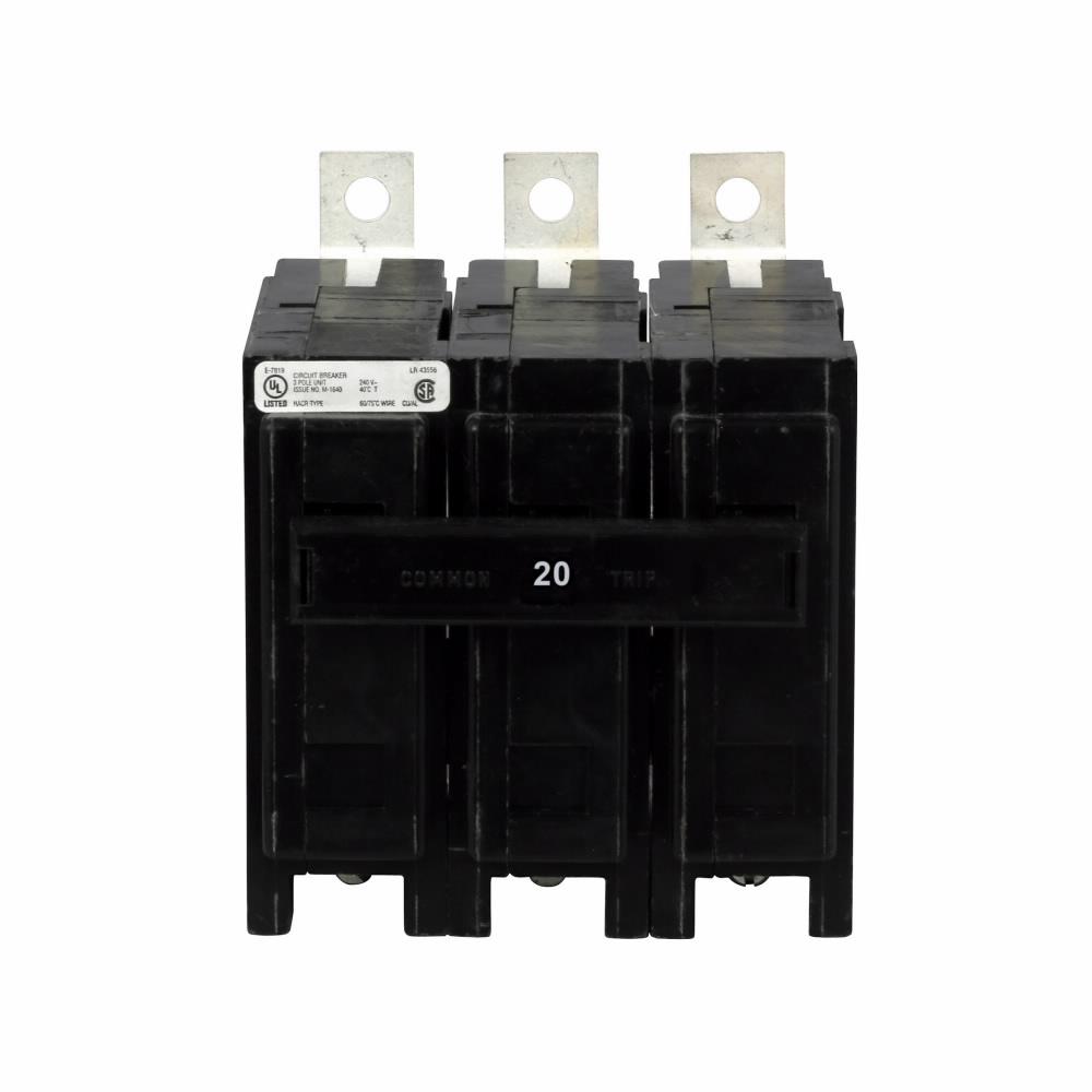 Cutler Hammer 20A 240V 3-Pole Quicklag Bolt-On Circuit Breaker 22kAIC HACR Rated