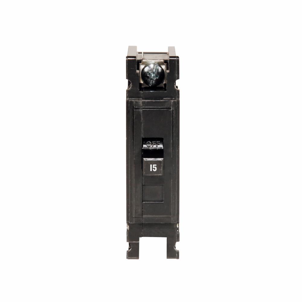 Cutler Hammer 15A 120/240V 1 Pole QC Series Thermal Magnetic Circuit Breaker, 10kAIC, Feed-Thru Mounting, Non-Interchangeable Trip