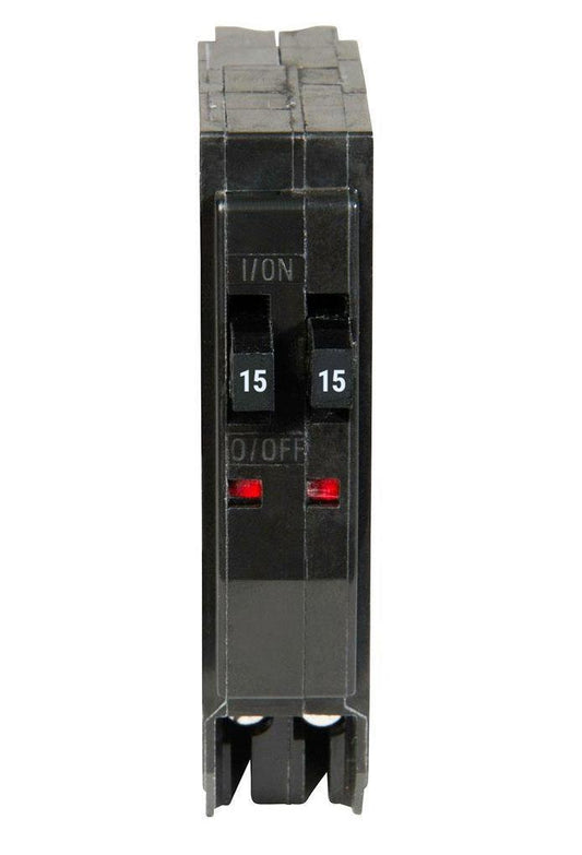 Square D 15 Amp 120/240V 2-Pole Tandem Circuit Breaker Plug-In QO Series