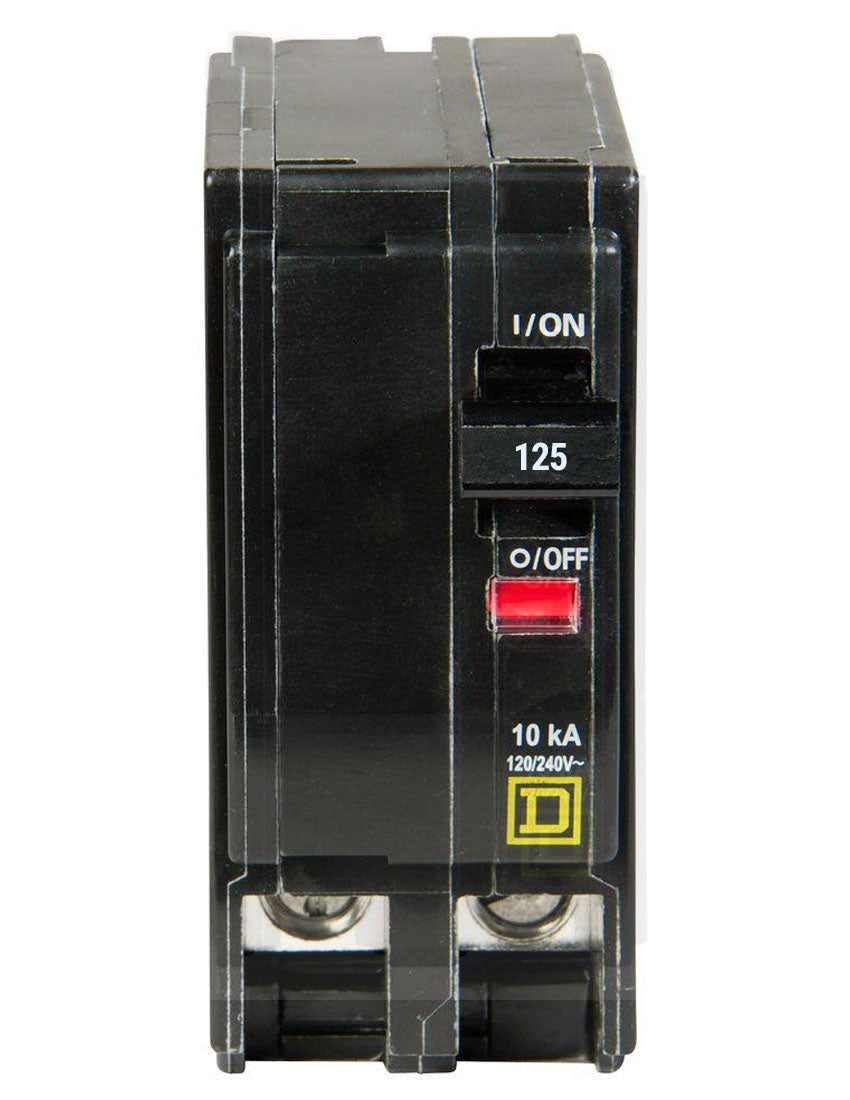 Square D 125 Amp 120/240V 2 Pole Circuit Breaker Plug-In 22kA Interrupt Rating