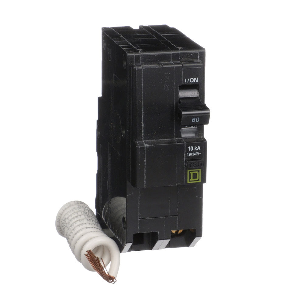 Square D 60 Amp 120/240V 2 Pole Ground Fault Circuit Breaker Plug-In QO Series