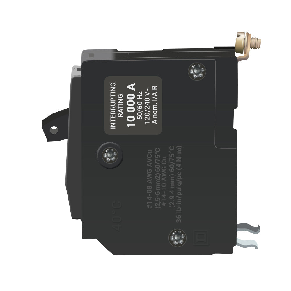 Square D 60 Amp 1 Pole 120/240VAC Bolt-On Miniature Circuit Breaker, QO Series, 10kA Interrupt Rating, Thermal Magnetic Trip, UL/CSA Listed