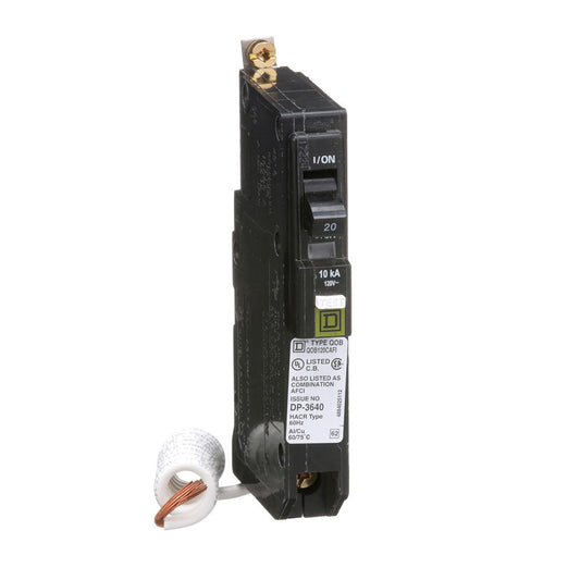 Square D 20 Amp 120/240V 1 Pole Bolt-On Combination Arc Fault Circuit Breaker