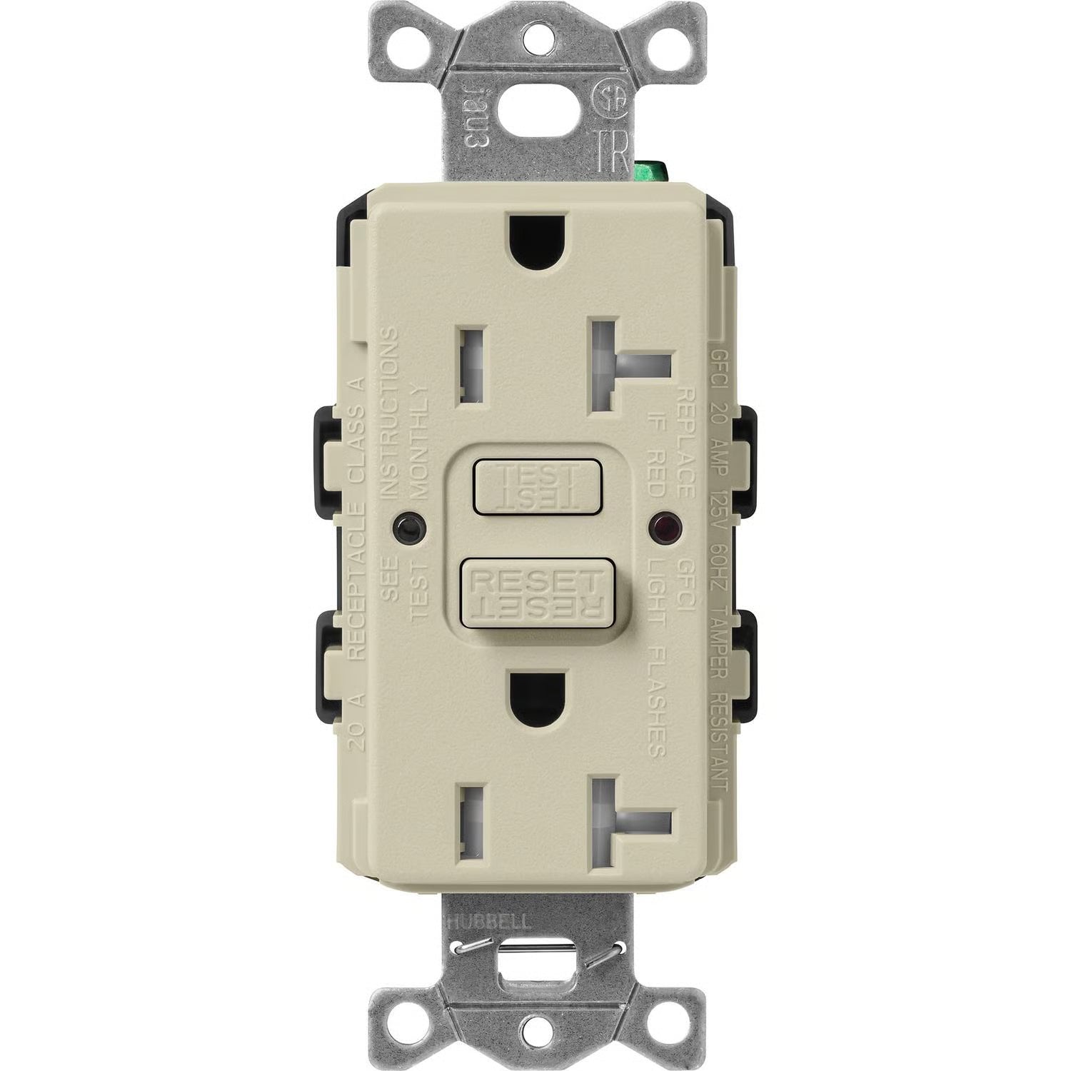 Lutron Claro GFCI receptacle in Clay