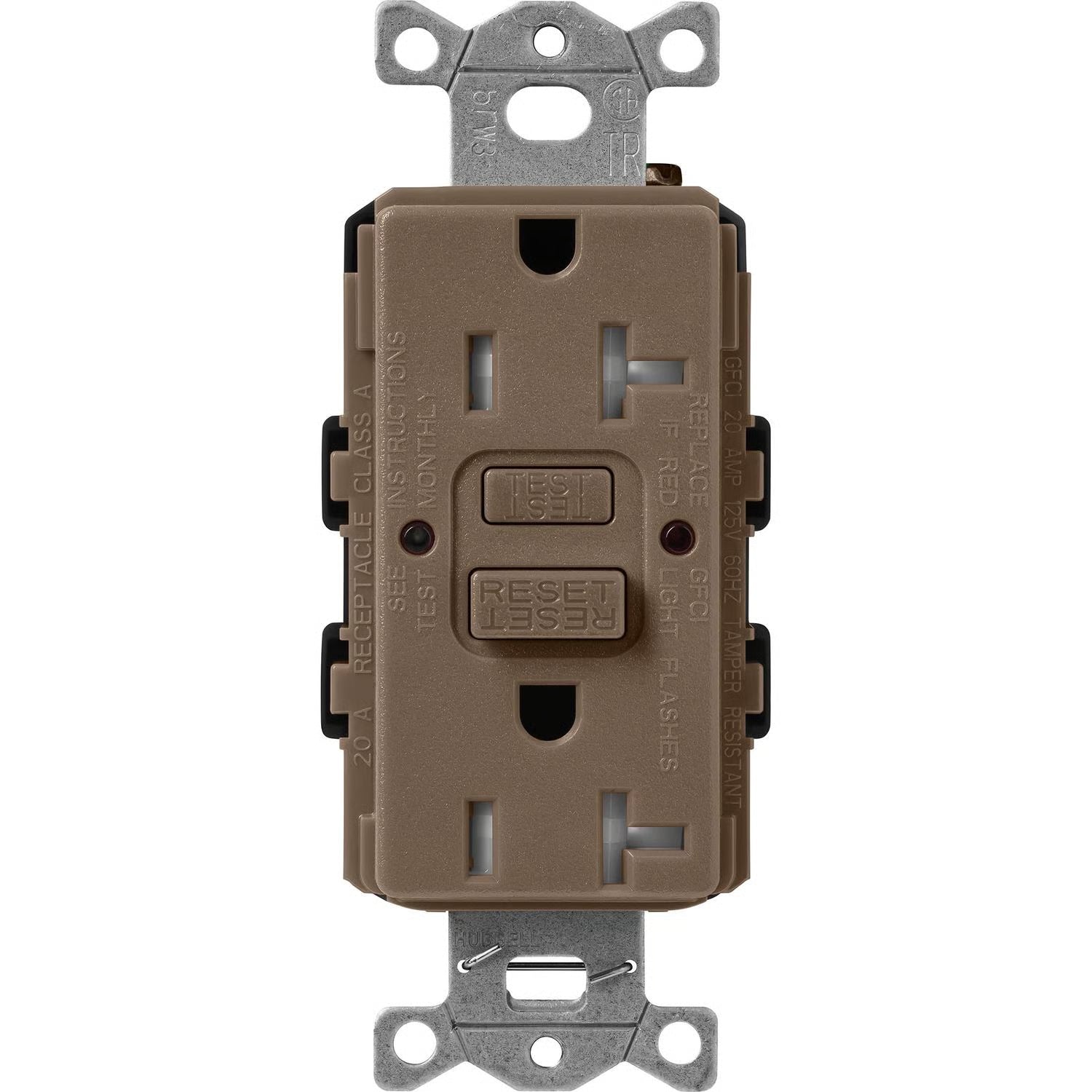 Lutron Claro GFCI receptacle in Espresso