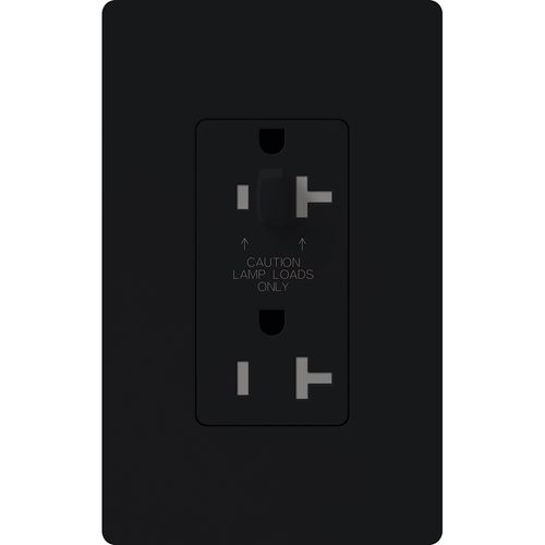 Lutron Claro 20 A tamper-resistant duplex receptacle in Midnight