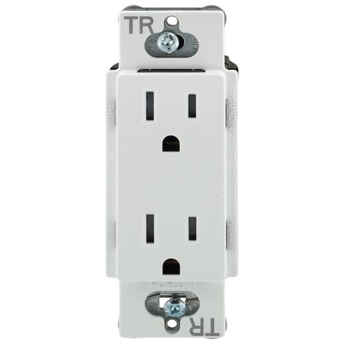 Lutron Claro 15 A tamper-resistant duplex receptacle in Glacier White
