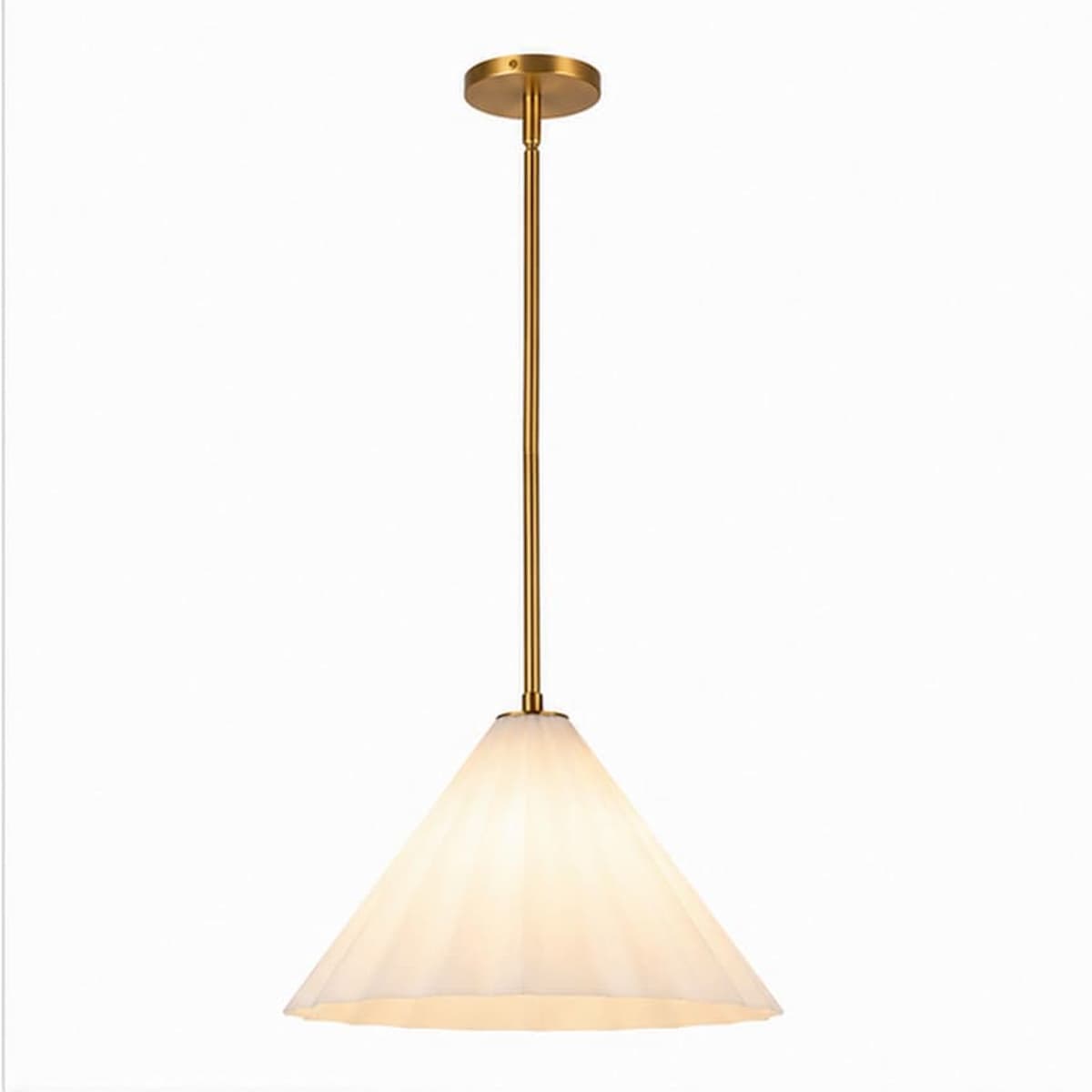 Alora Mood Serena PD451814AGOP 14-inch pendant light in Aged Brass with Opal Glass shade by Lumera Electric