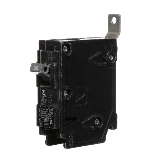Siemens 20 Amp 120/240V 1 Pole Bolt-On Circuit Breaker, 65kA Interrupt Rating, BL Series