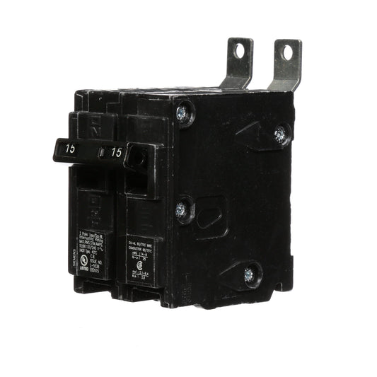 Siemens 15 Amp 2 Pole 120/240V Bolt-On Circuit Breaker, 10kA Interrupt Rating, BL Series