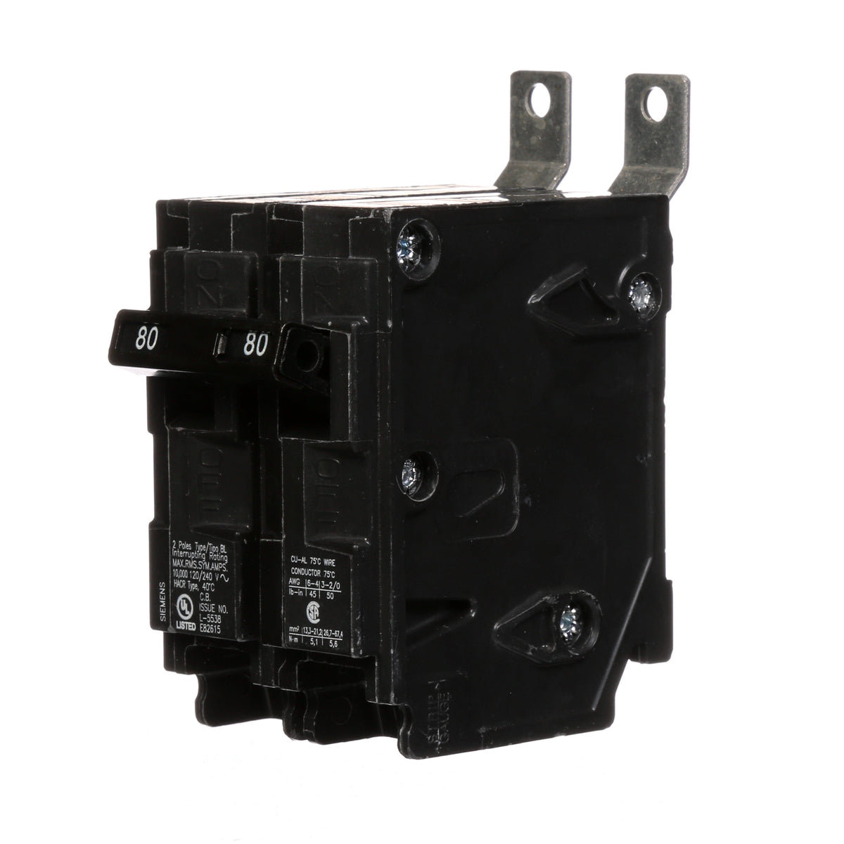 Siemens 80 Amp 2-Pole 120/240 VAC 10 kA Bolt-On Molded Case Circuit Breaker