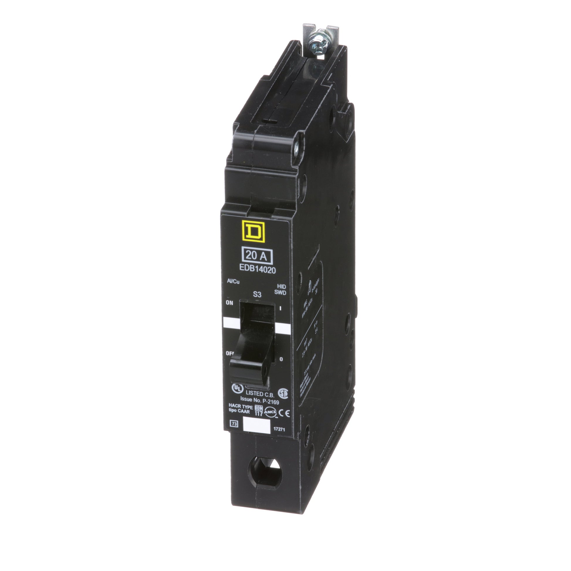 Schneider Electric (Square D) 1-Pole 20 A 480Y/277 V AC Bolt-On Circuit Breaker, Type EDB