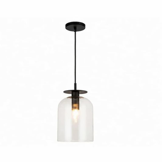 Alora Mood PD515408MBCL Sylvia 8-Inch Pendant Light in Matte Black Finish with Clear Glass Shade