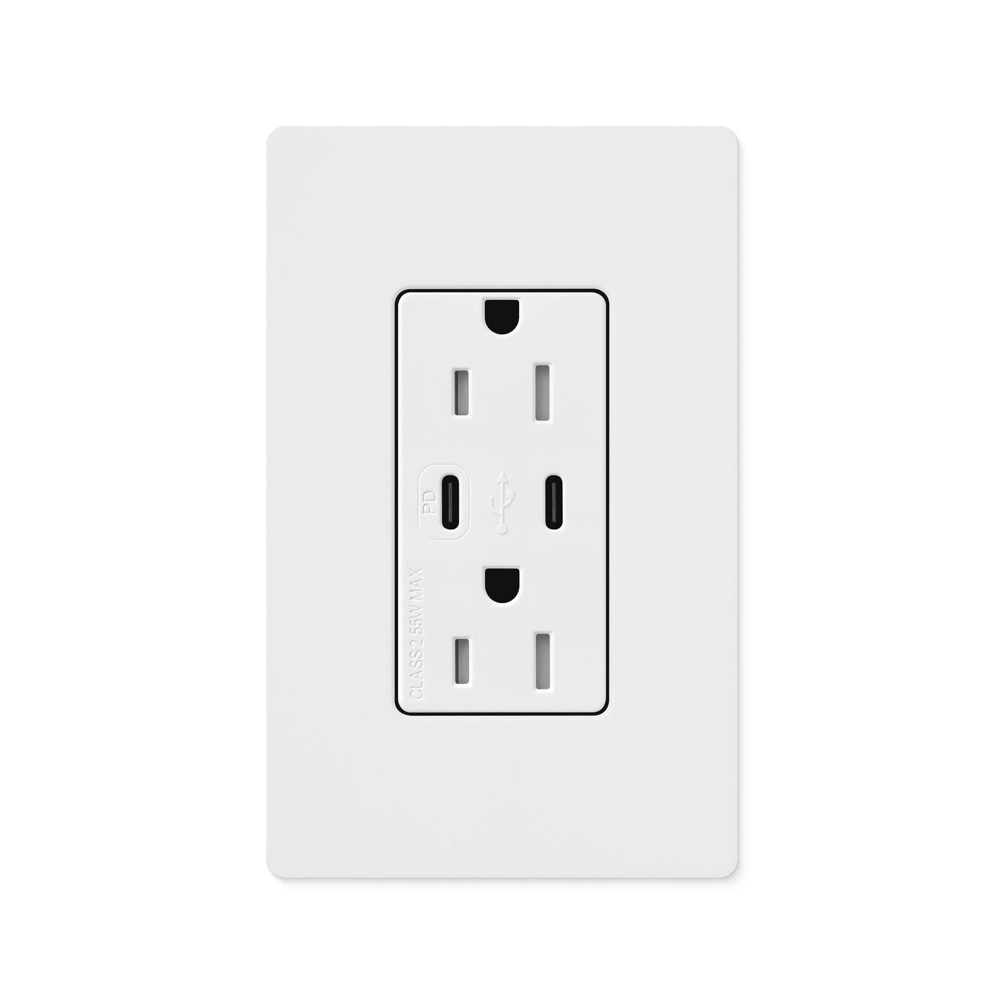 Lutron Claro USB charging receptacle in Gloss Finish