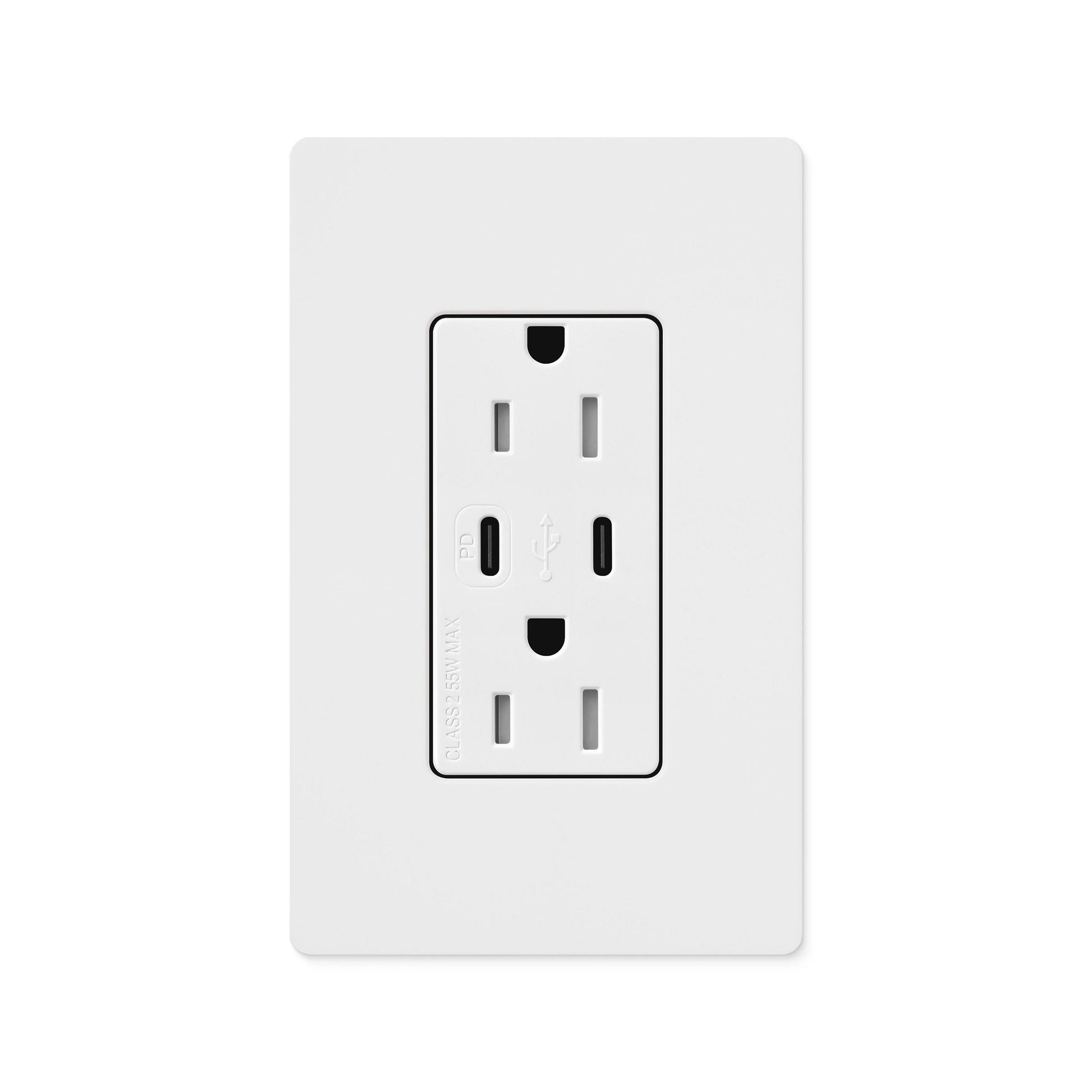 Lutron Claro USB charging receptacle in Gloss Finish