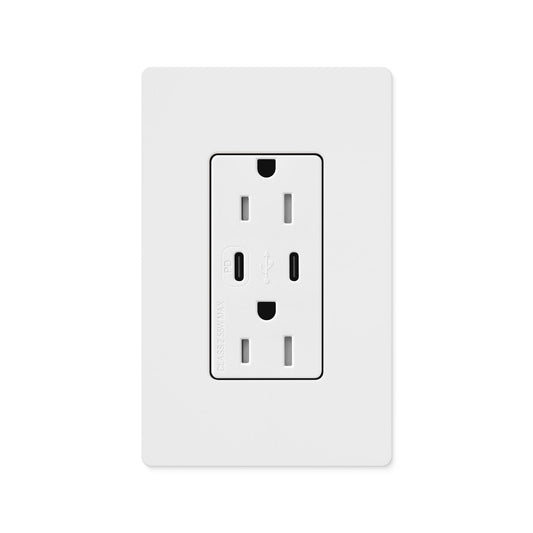 Lutron Claro USB charging receptacle in Gloss Finish