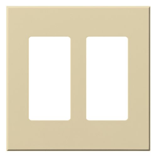 Lutron Architectural 2-gang wall plate in Ivory