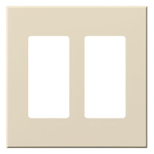 Lutron Architectural 2-gang wall plate in Light Almond