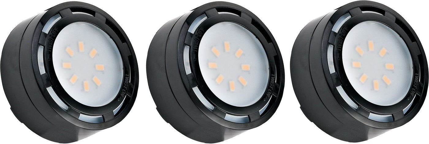 Westgate 3 x 4W 3 x 275LM 3000K Black LED Puck Light LED-PL3BLK