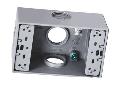 Westgate 3/4" 1-gang 5 outlet holes with side outlets Gray Weatherproof Electrical Box W1B75-5X