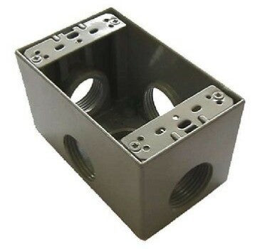 Westgate 1" 1-gang 5 outlet holes with side outlets Gray Deep Weatherproof Electrical Box W1DB100-5X