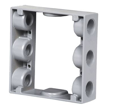 Westgate 3/4" 2-gang 6 outlet holes Gray Weatherproof Extension Box W2XB75-6