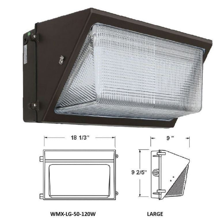 Westgate WMX-LG-50-120W-30K 50W/80W/100W/120W LED non-cutoff wall pack 3000K dark bronze